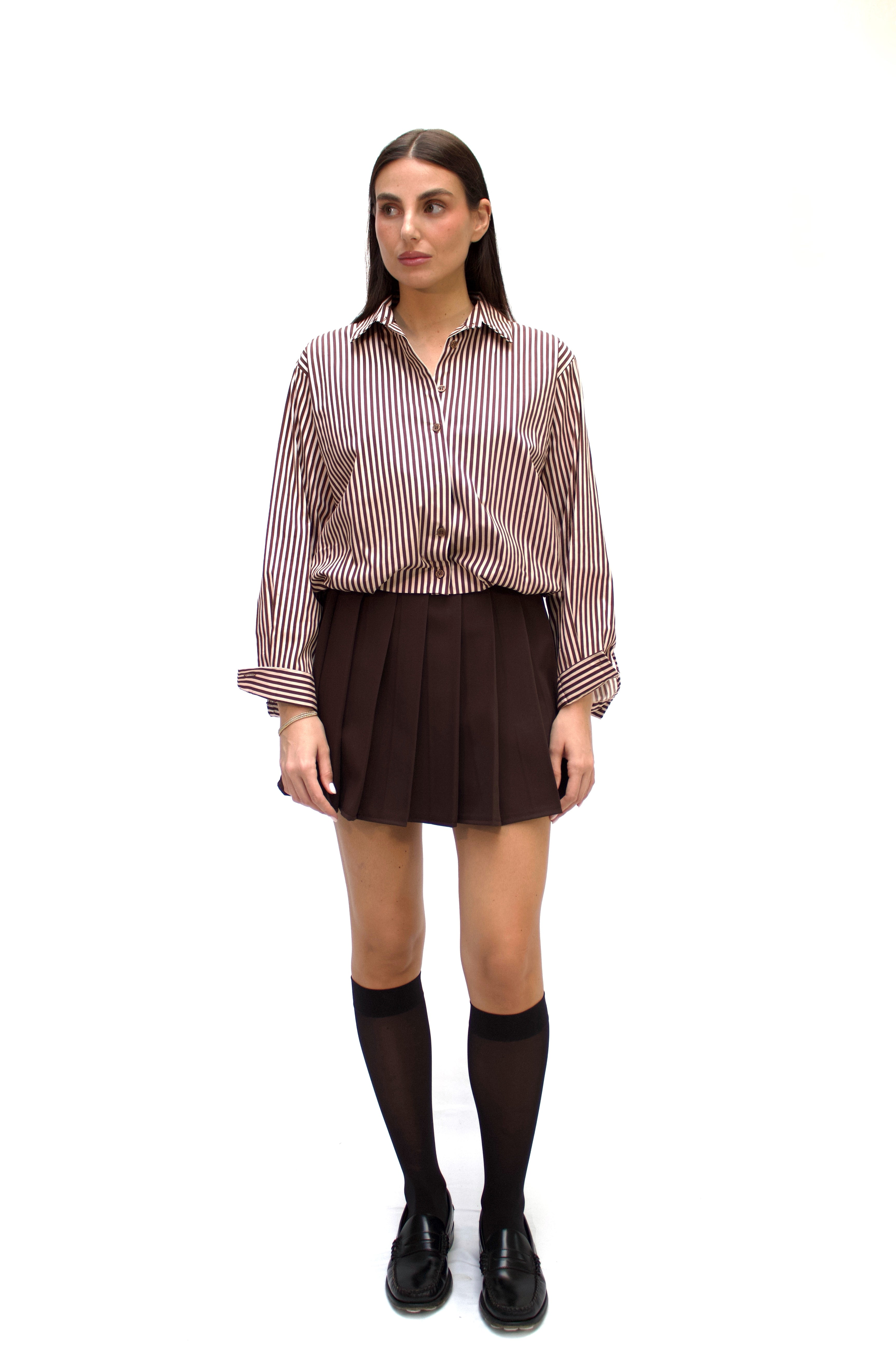 Camica a righe bordeaux