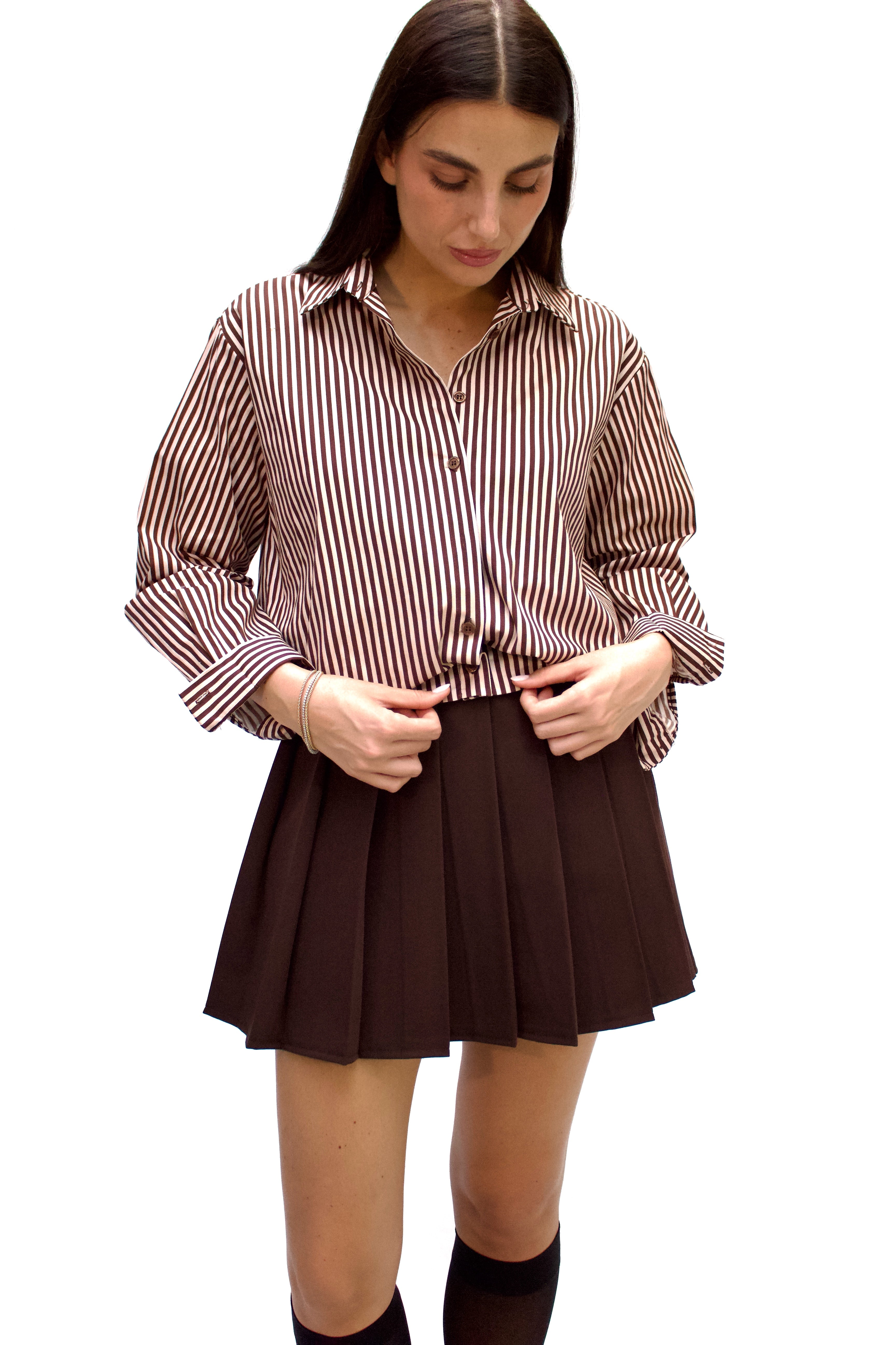 Camica a righe bordeaux
