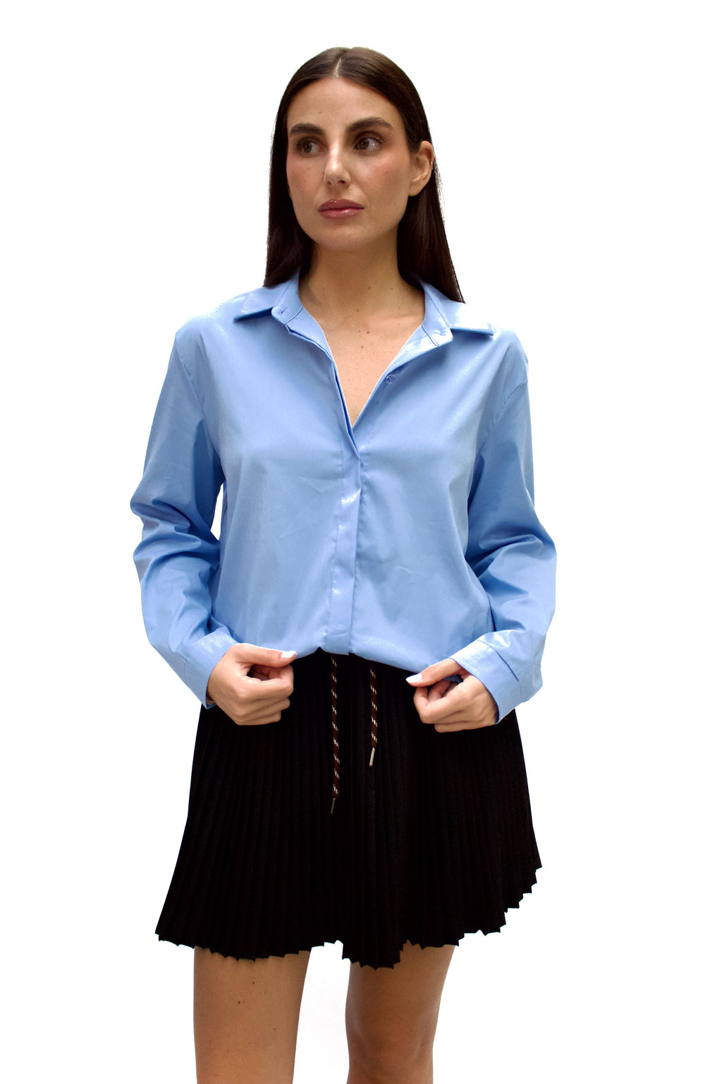 Camica basic azzurra