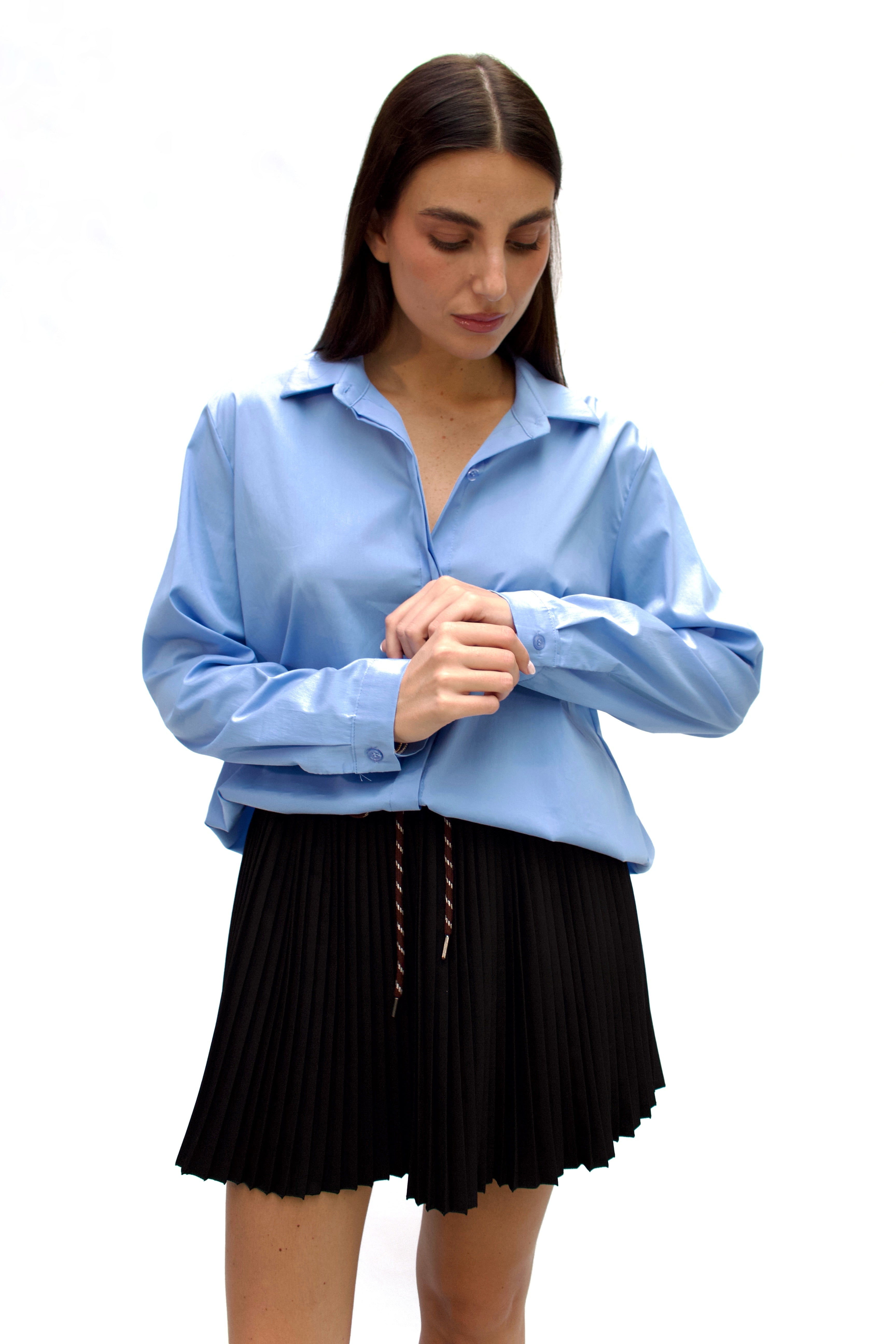 Camica basic azzurra