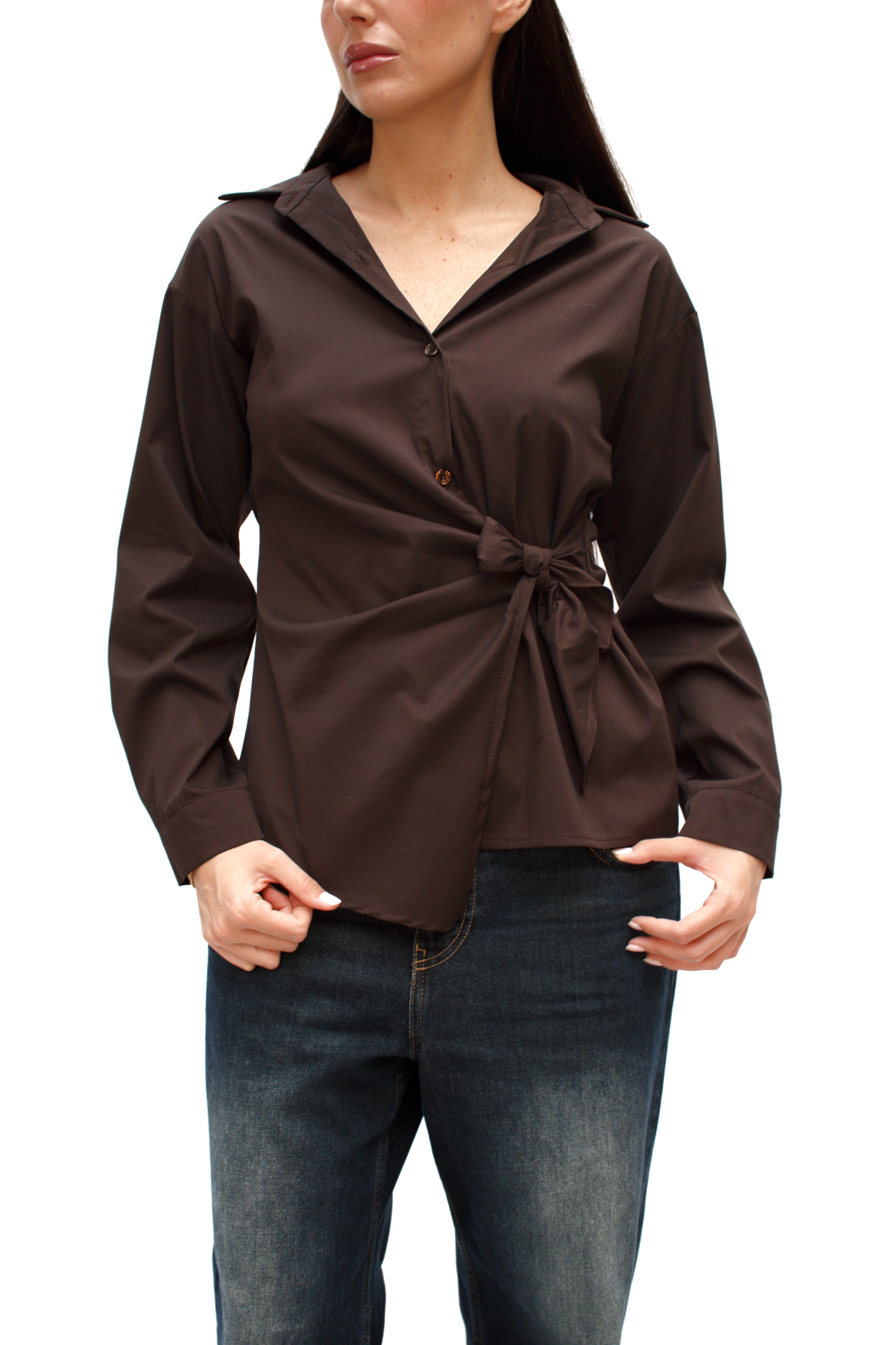 Camicia con nodo in vita