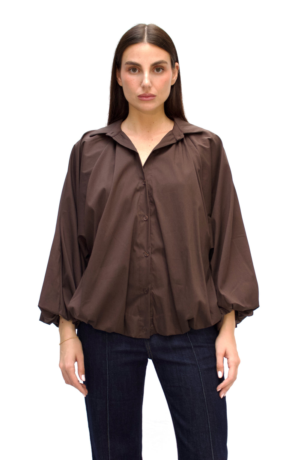 Camicia con maniche a palloncino