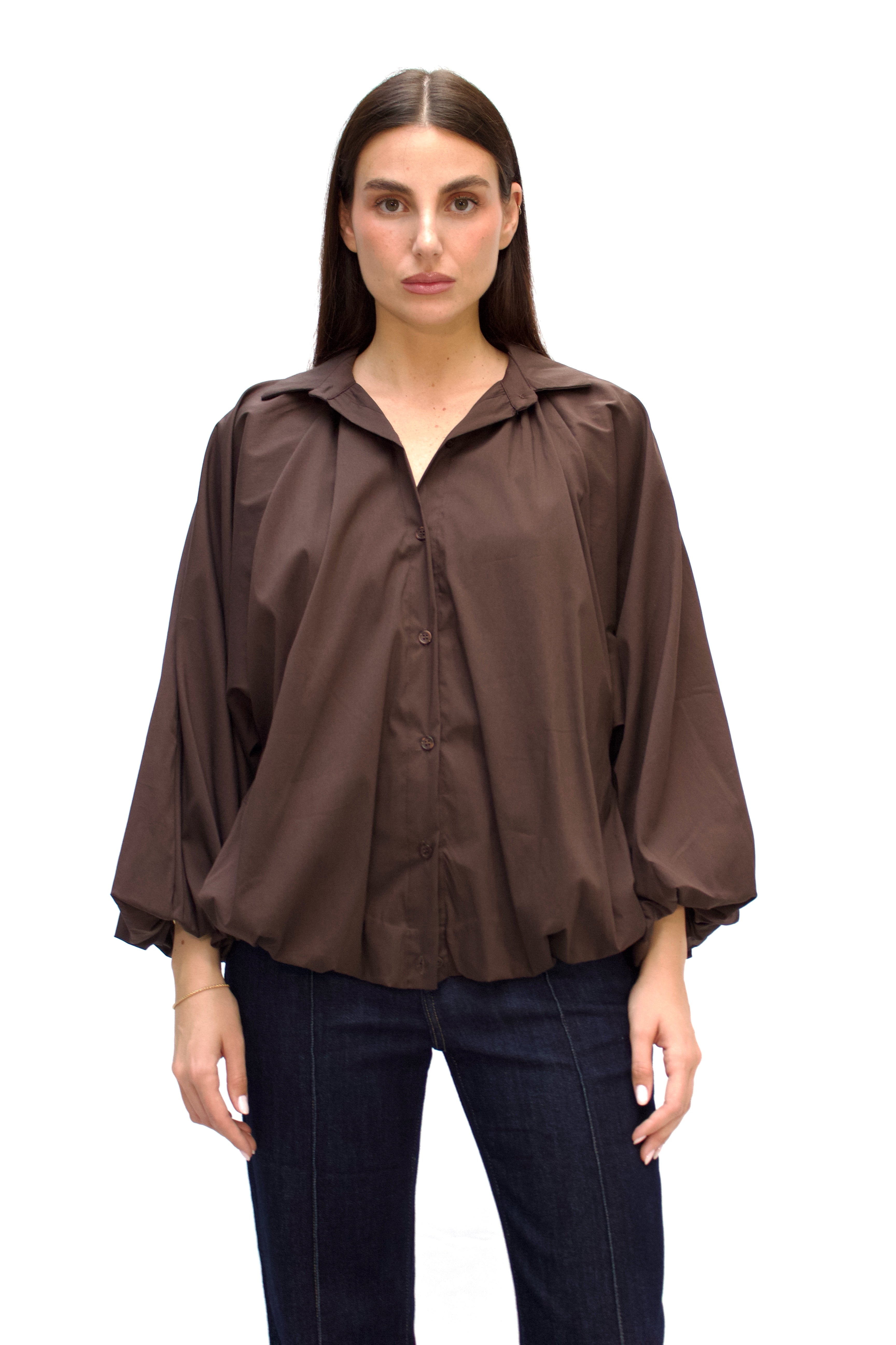 Camicia con maniche a palloncino