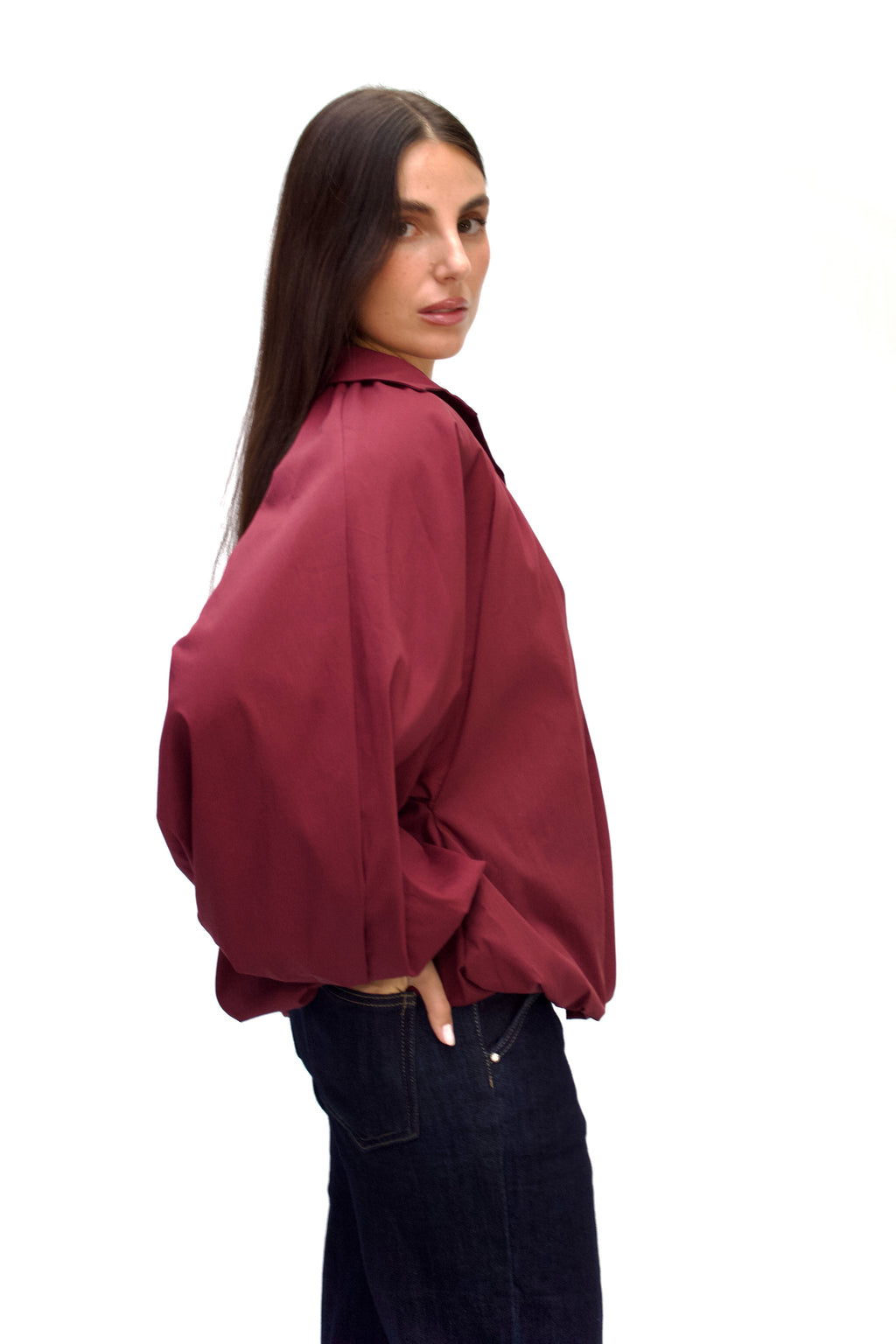 Camicia con maniche a palloncino