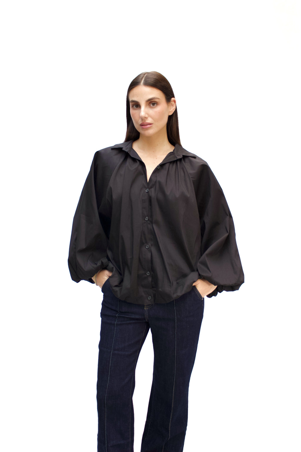 Camicia con maniche a palloncino