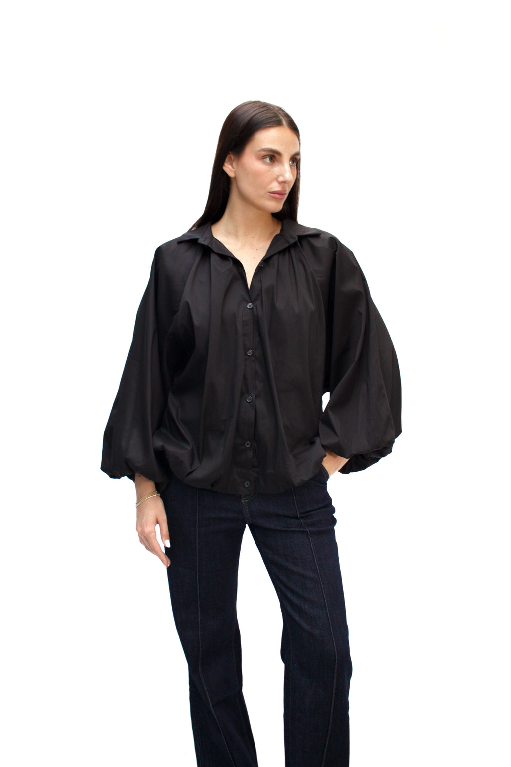 Camicia con maniche a palloncino