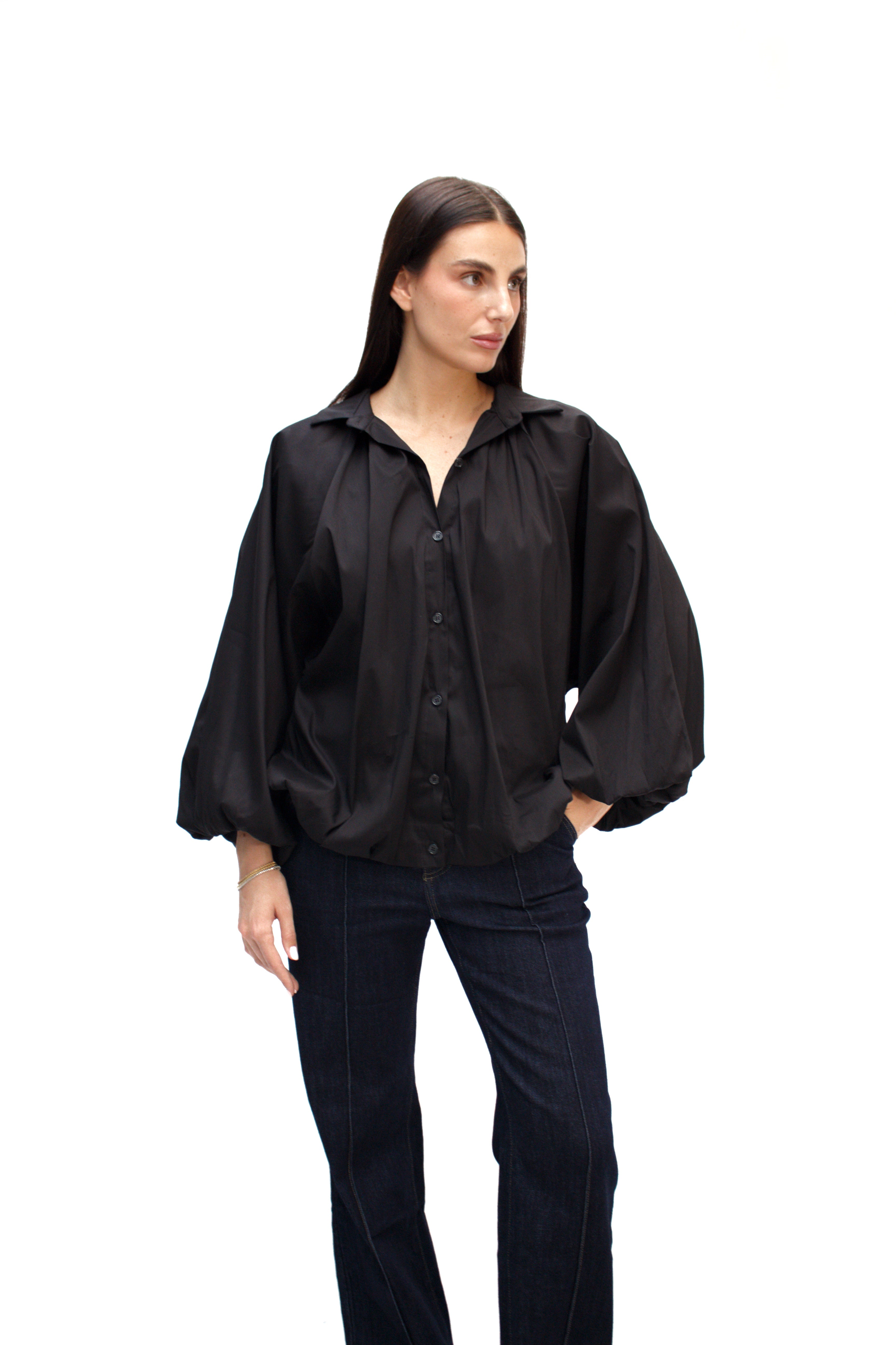 Camicia con maniche a palloncino