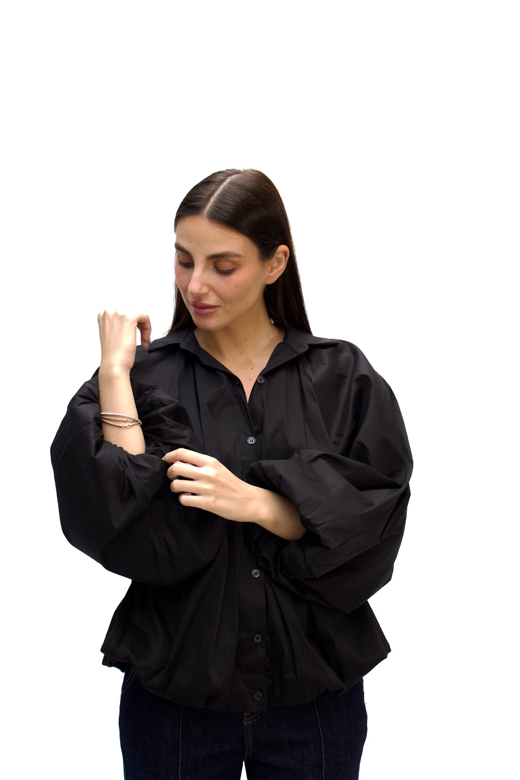 Camicia con maniche a palloncino