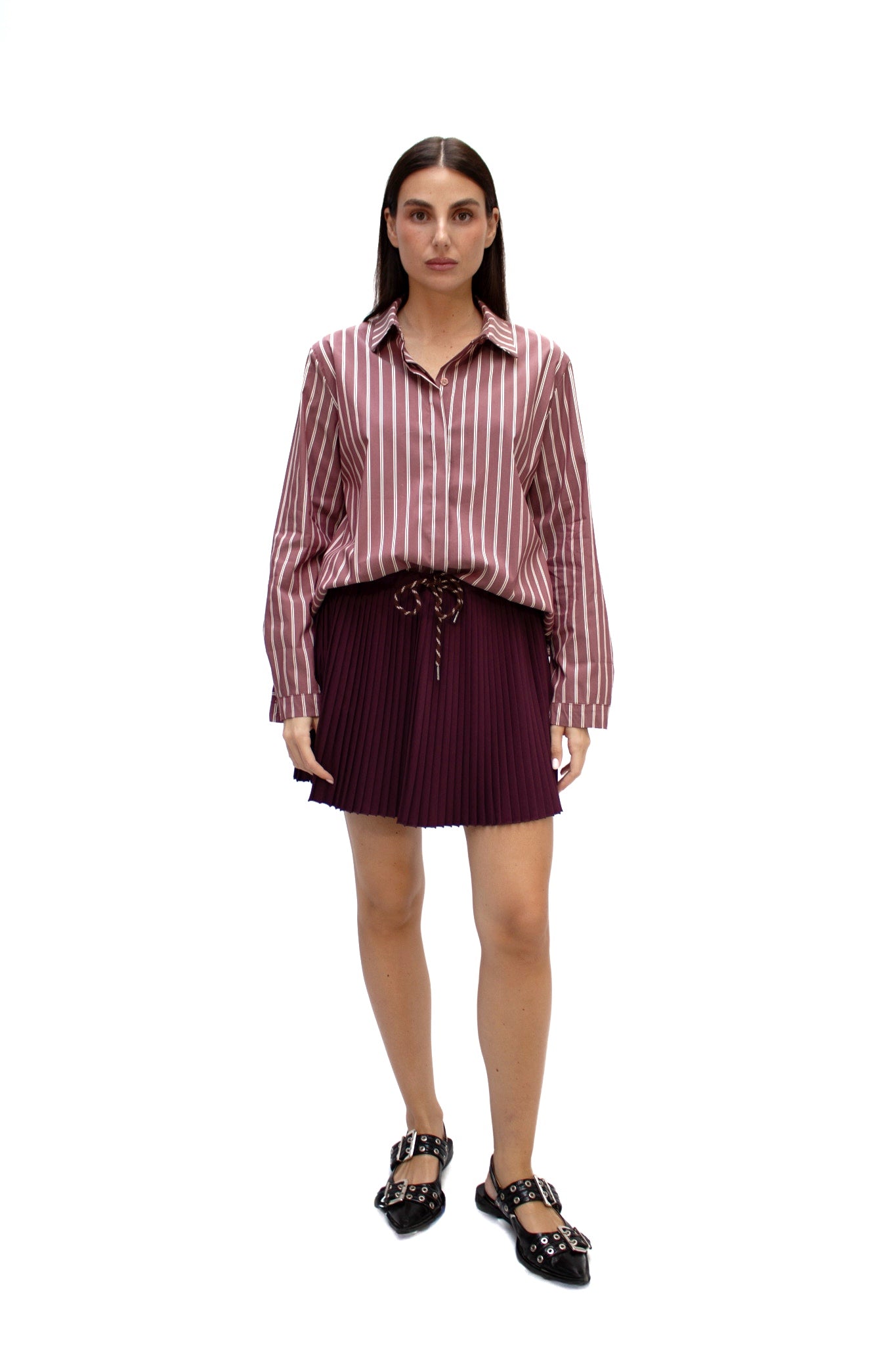 Gonna a pieghe con fiocco