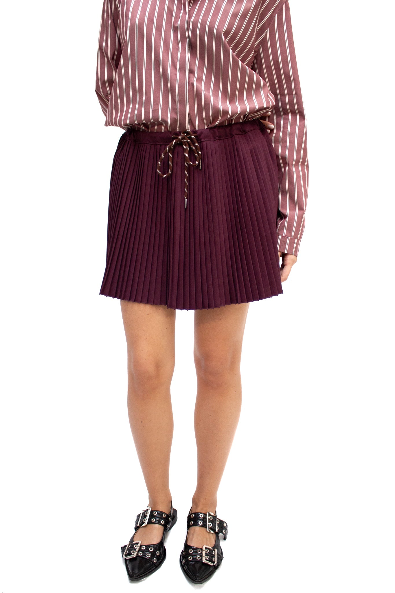 Gonna a pieghe con fiocco