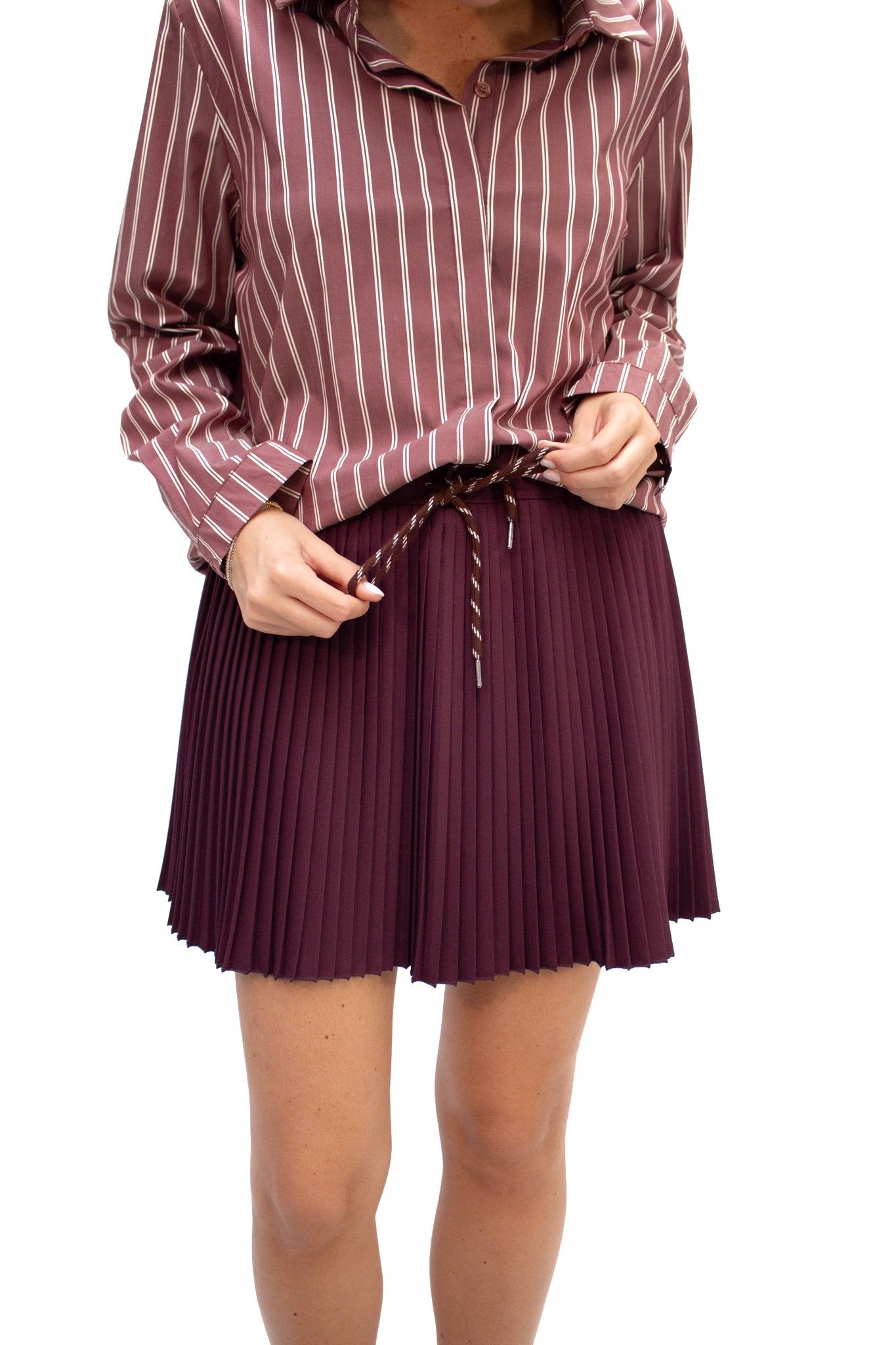 Gonna a pieghe con fiocco