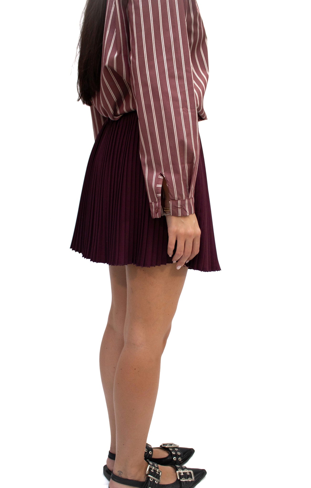 Gonna a pieghe con fiocco