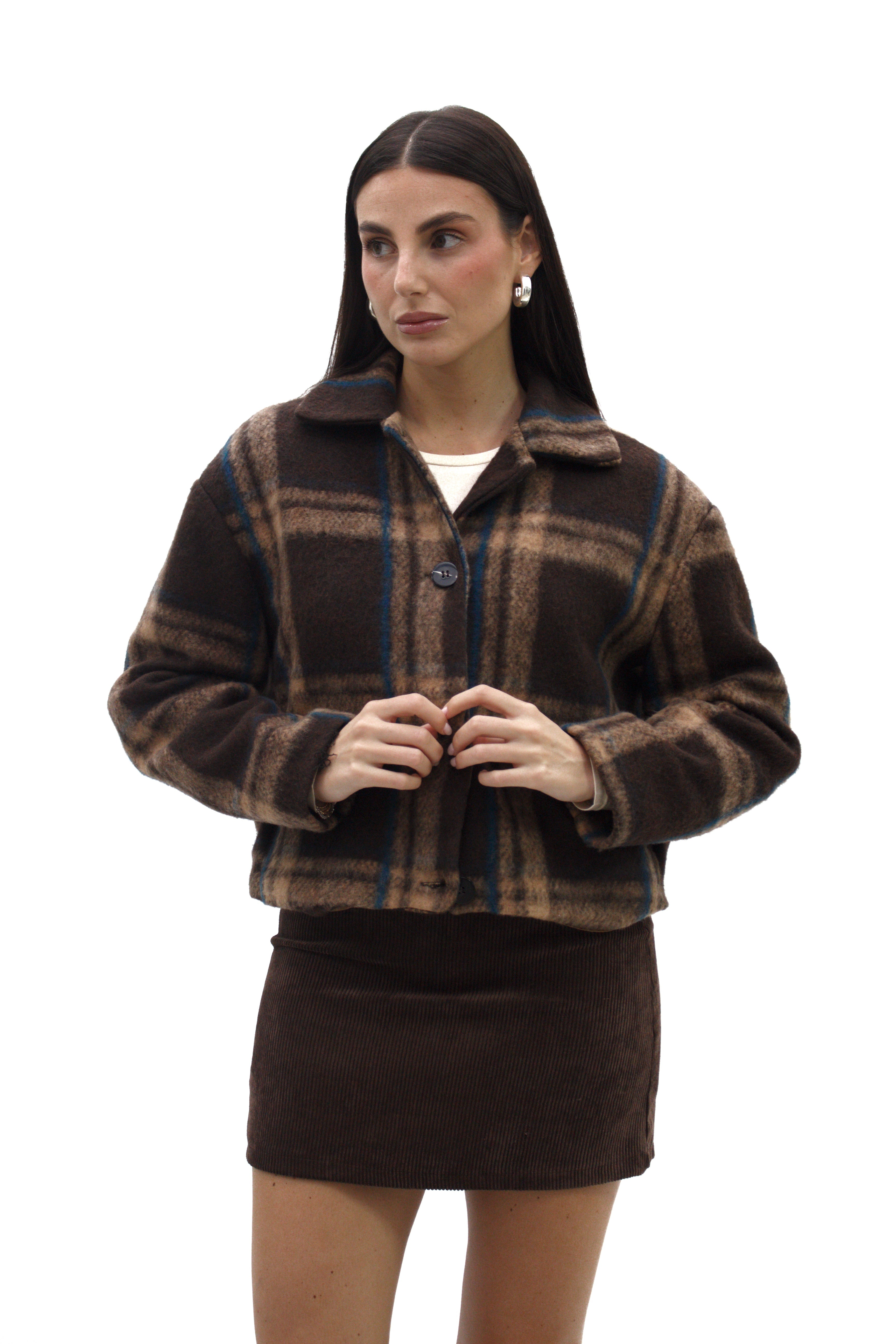 Giubbotto in lana cotta con bottoni