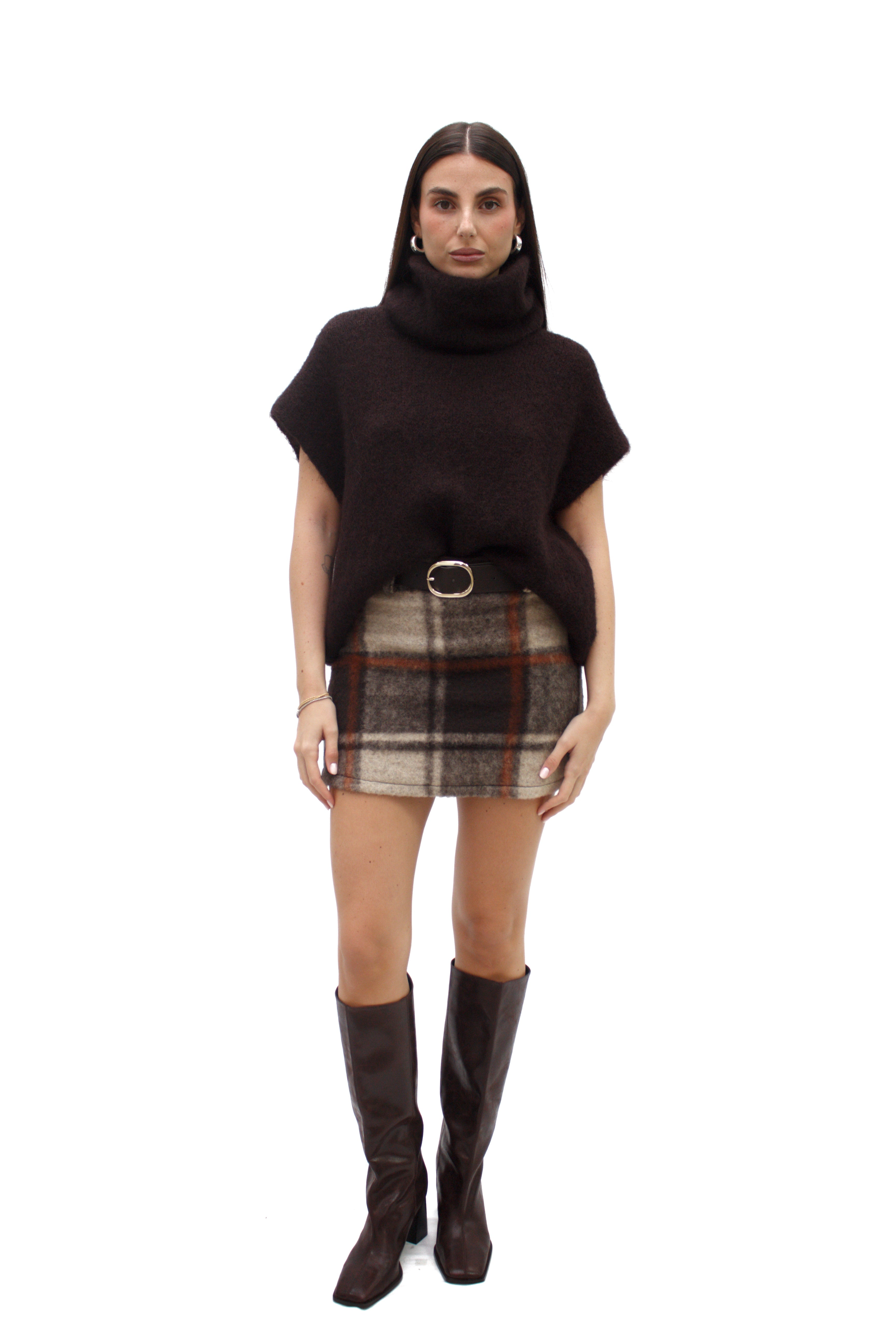 Minigonna in lana cotta