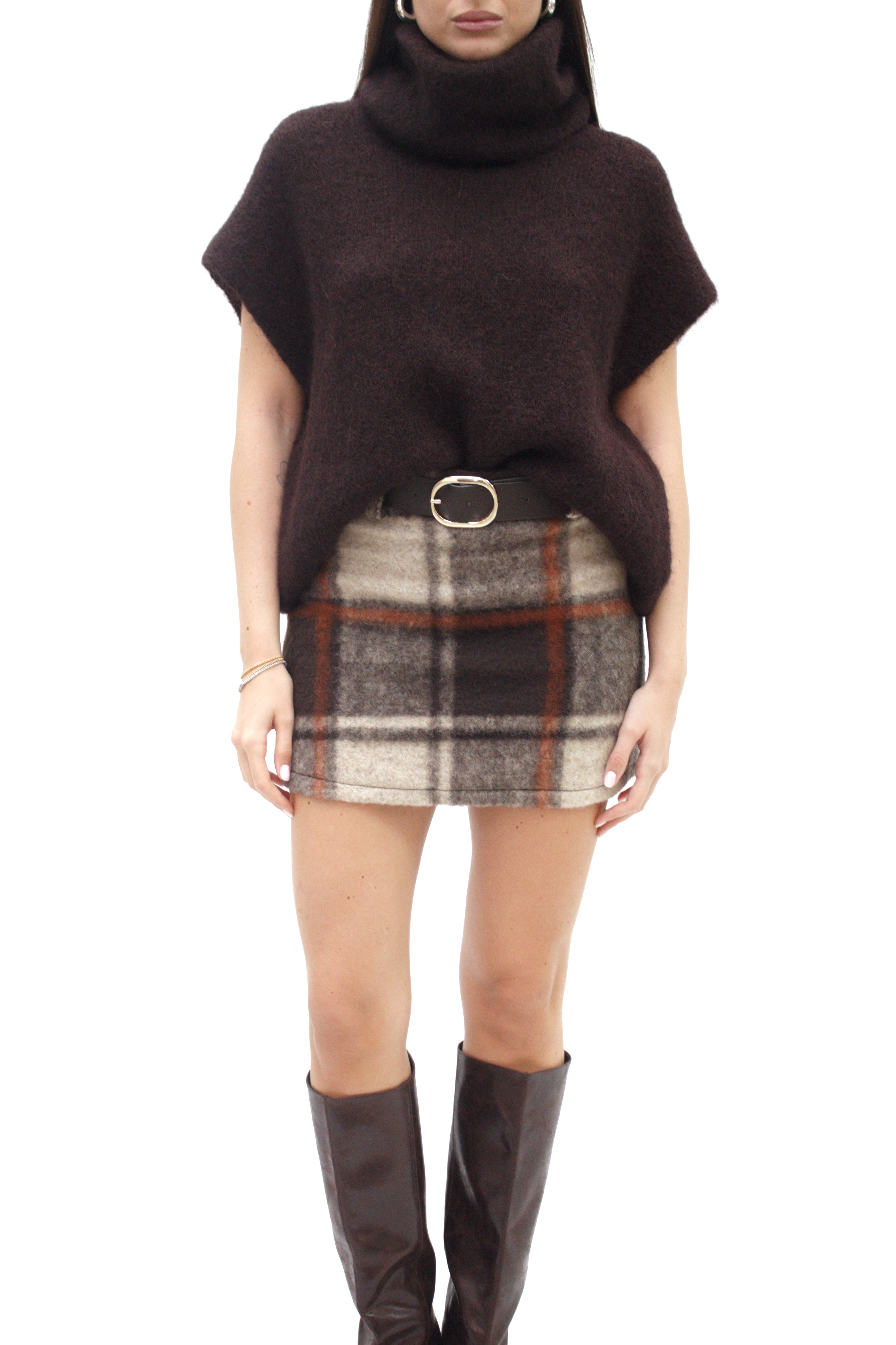 Minigonna in lana cotta