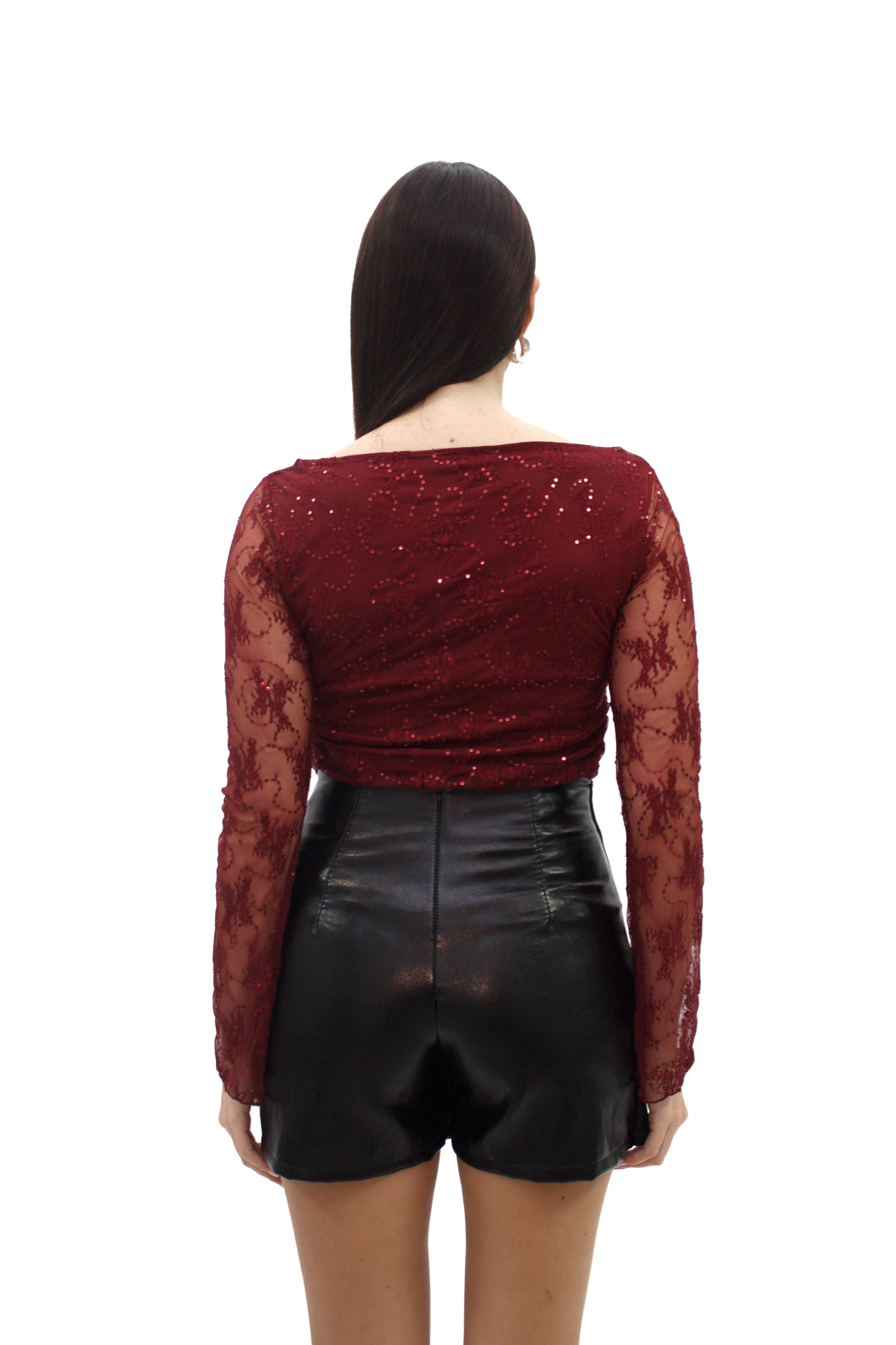 Maglia in pizzo con paillettes