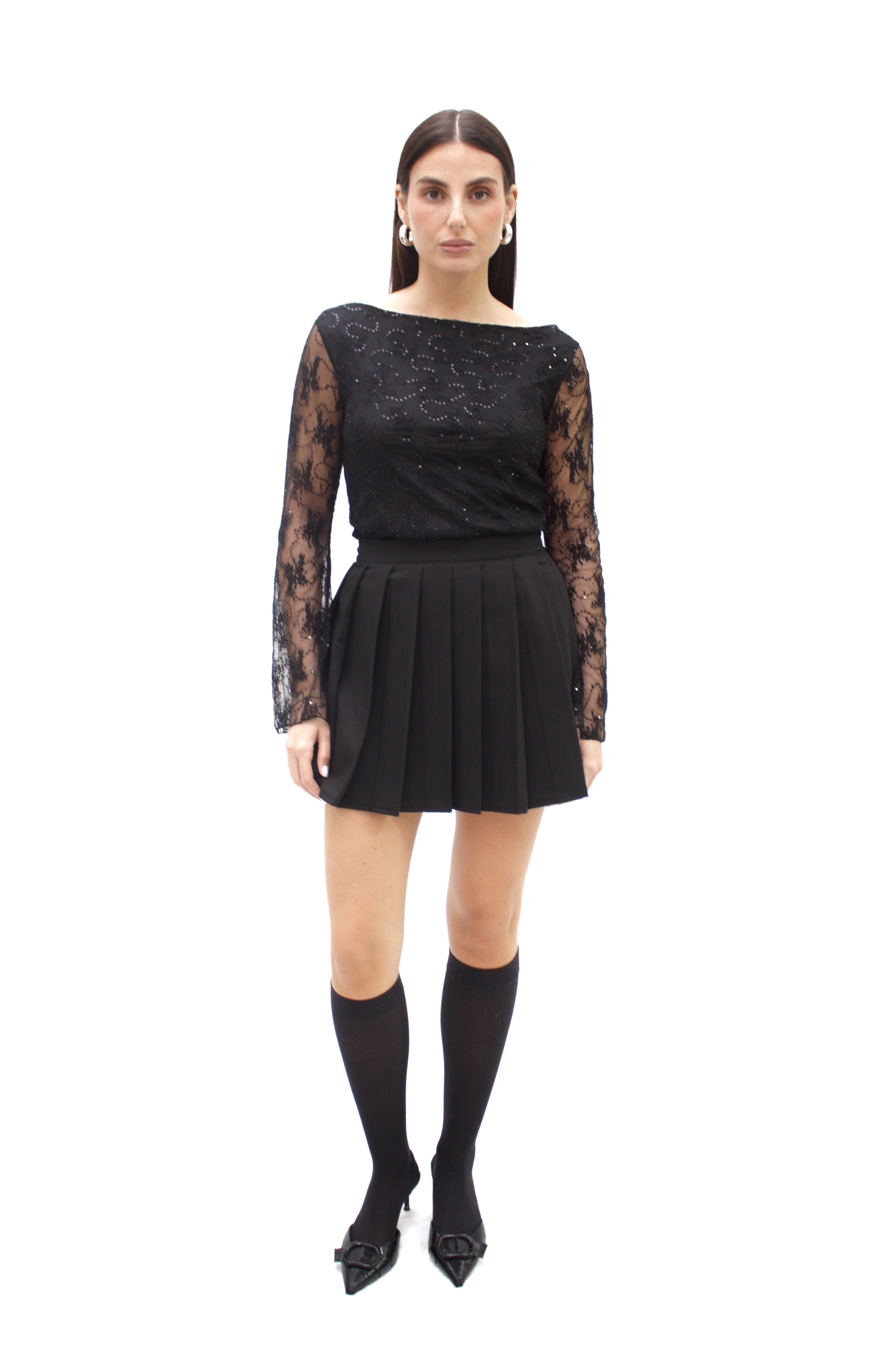 Maglia in pizzo con paillettes