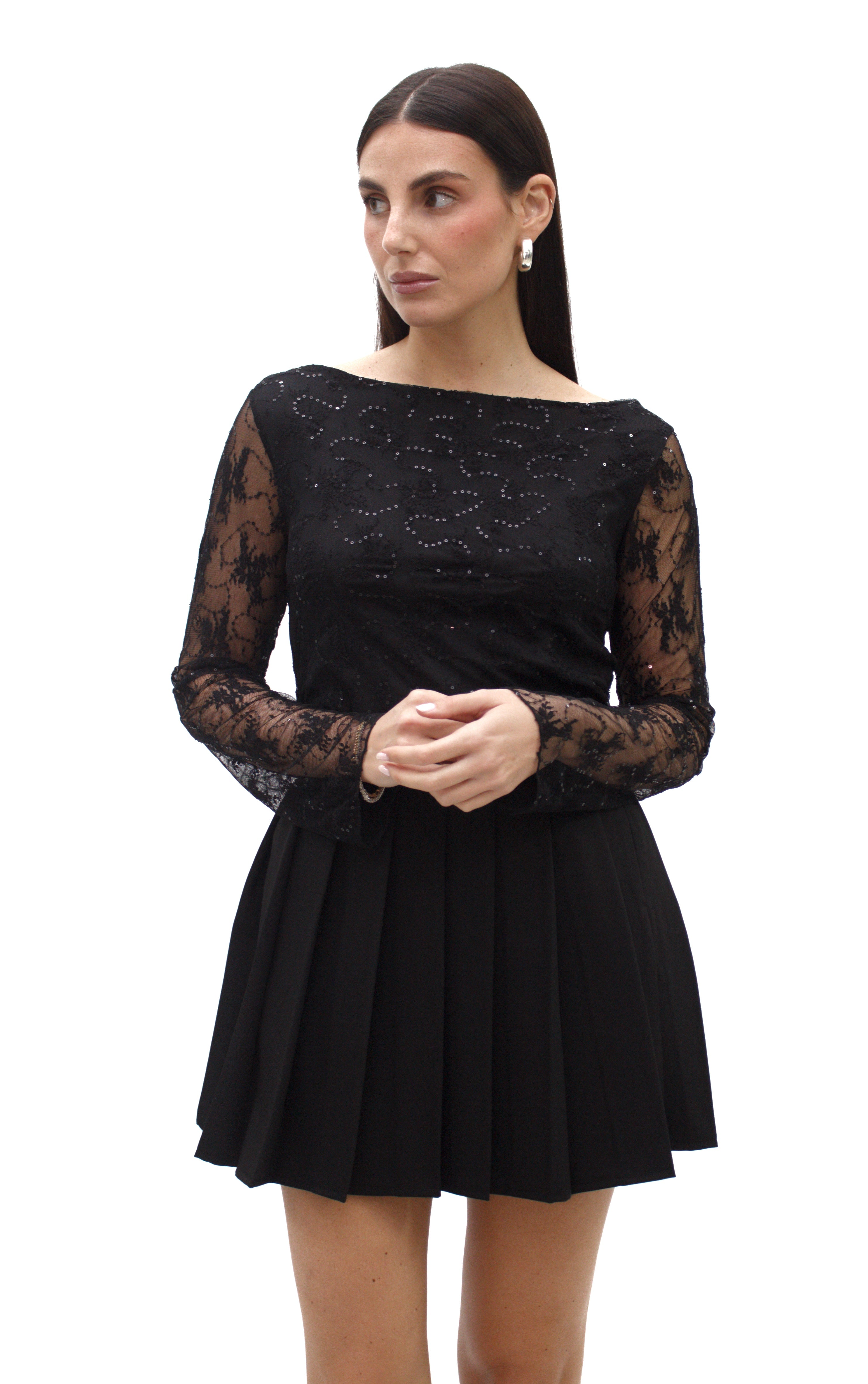 Maglia in pizzo con paillettes