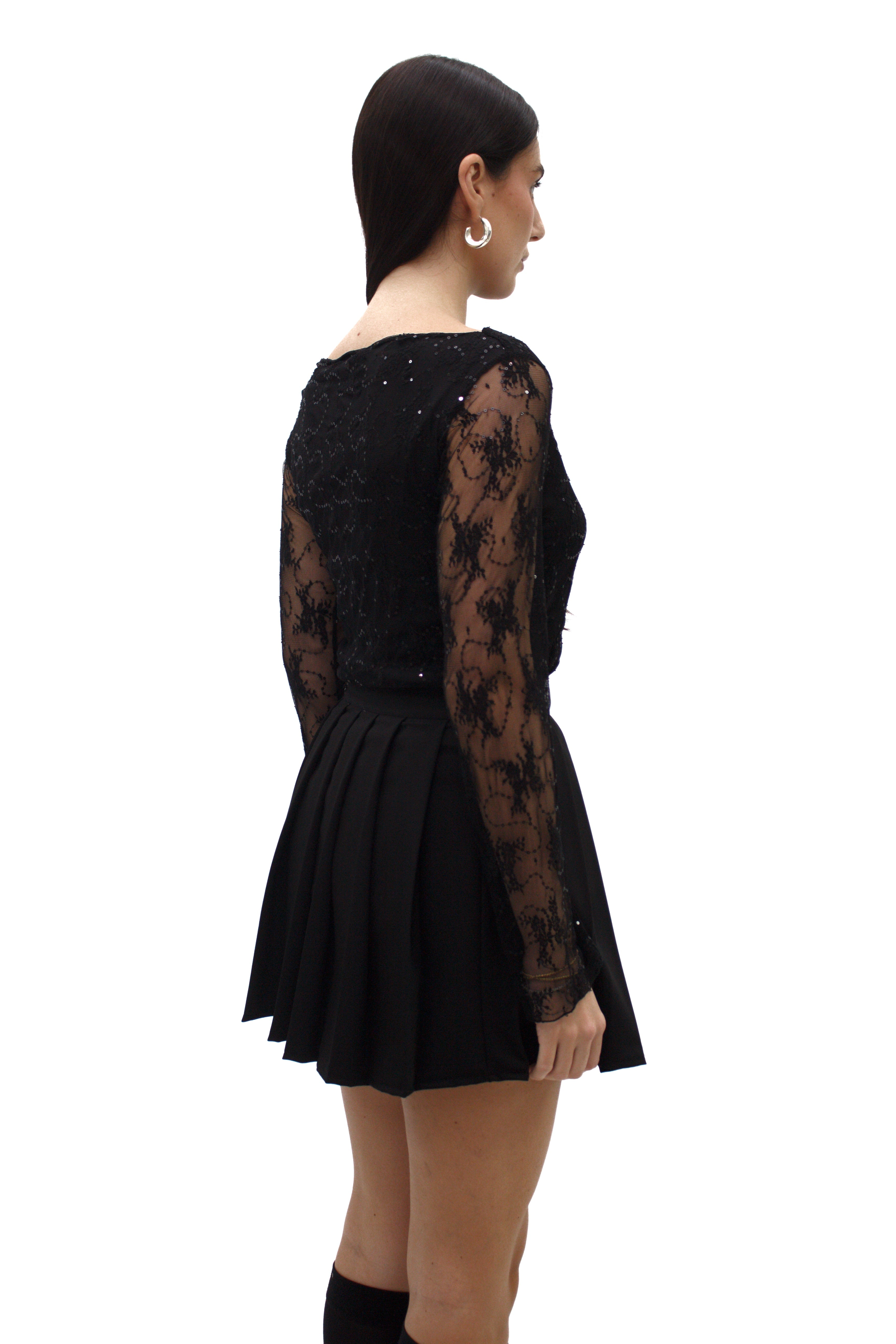 Maglia in pizzo con paillettes