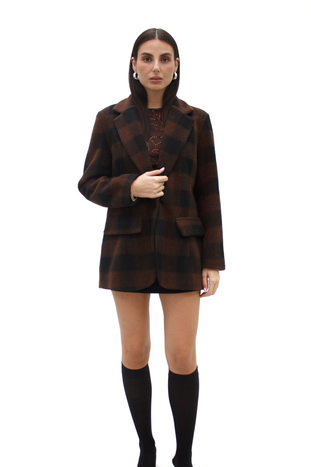 Blazer in lana cotta