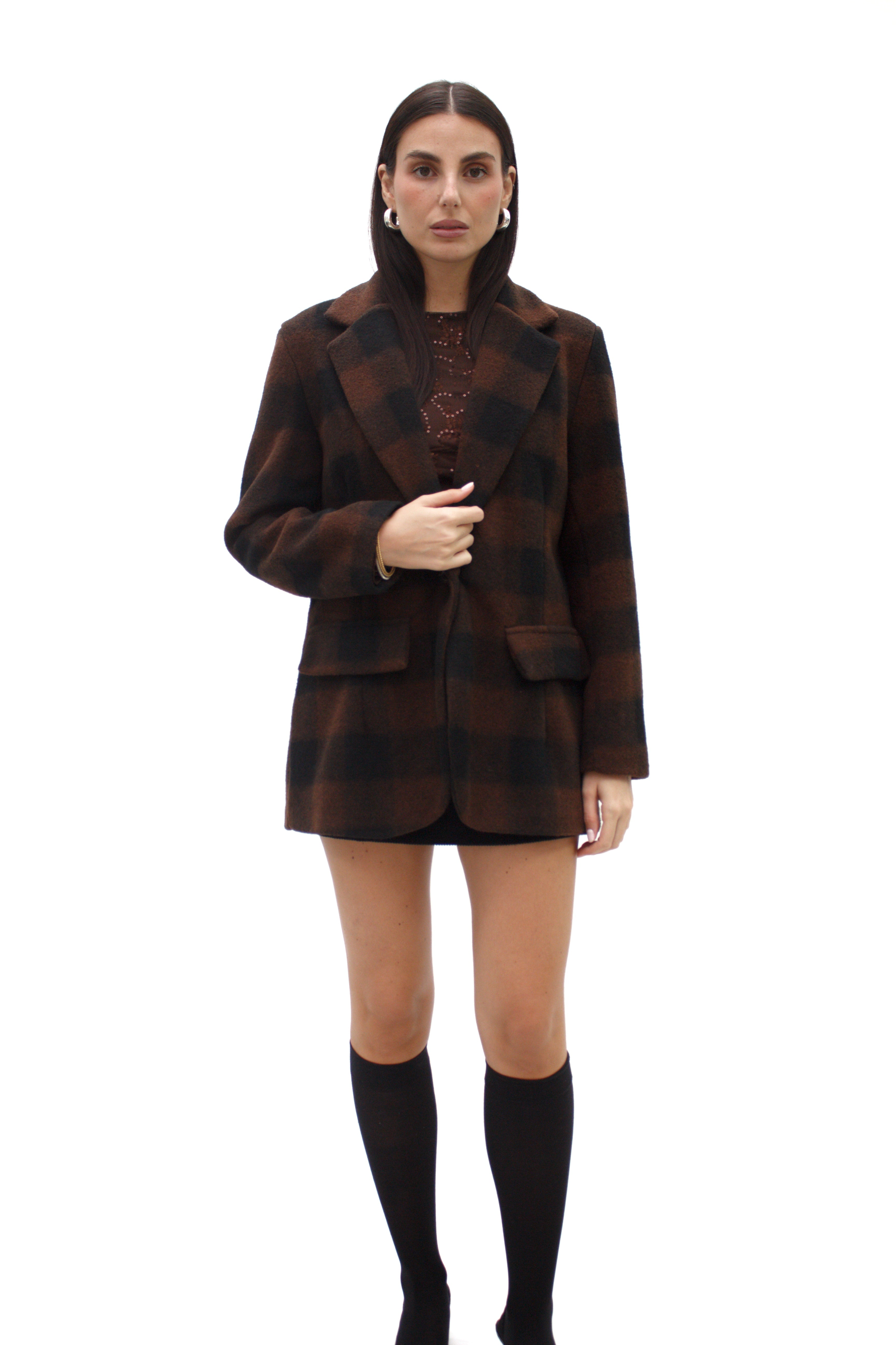 Blazer in lana cotta