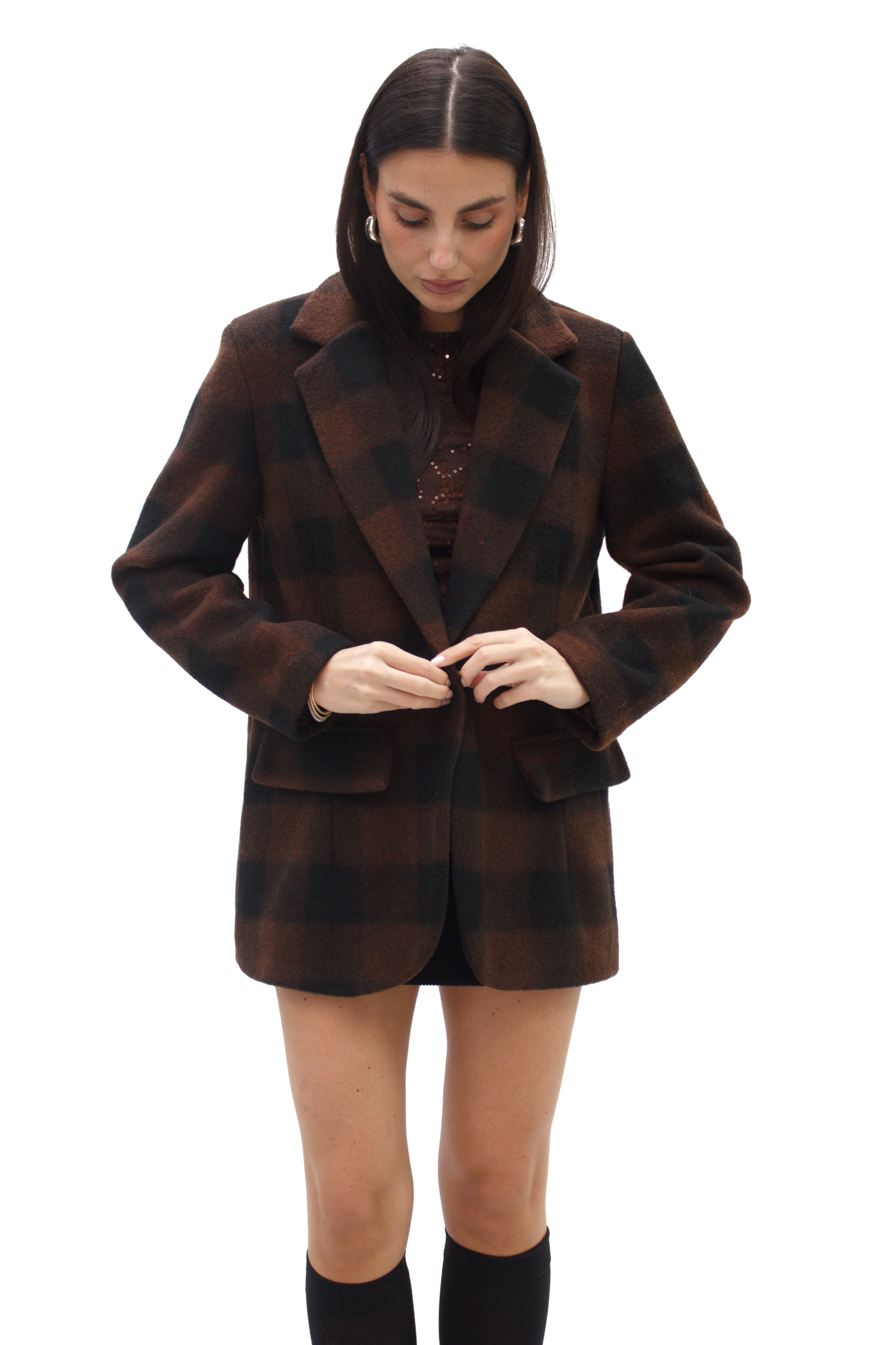 Blazer in lana cotta