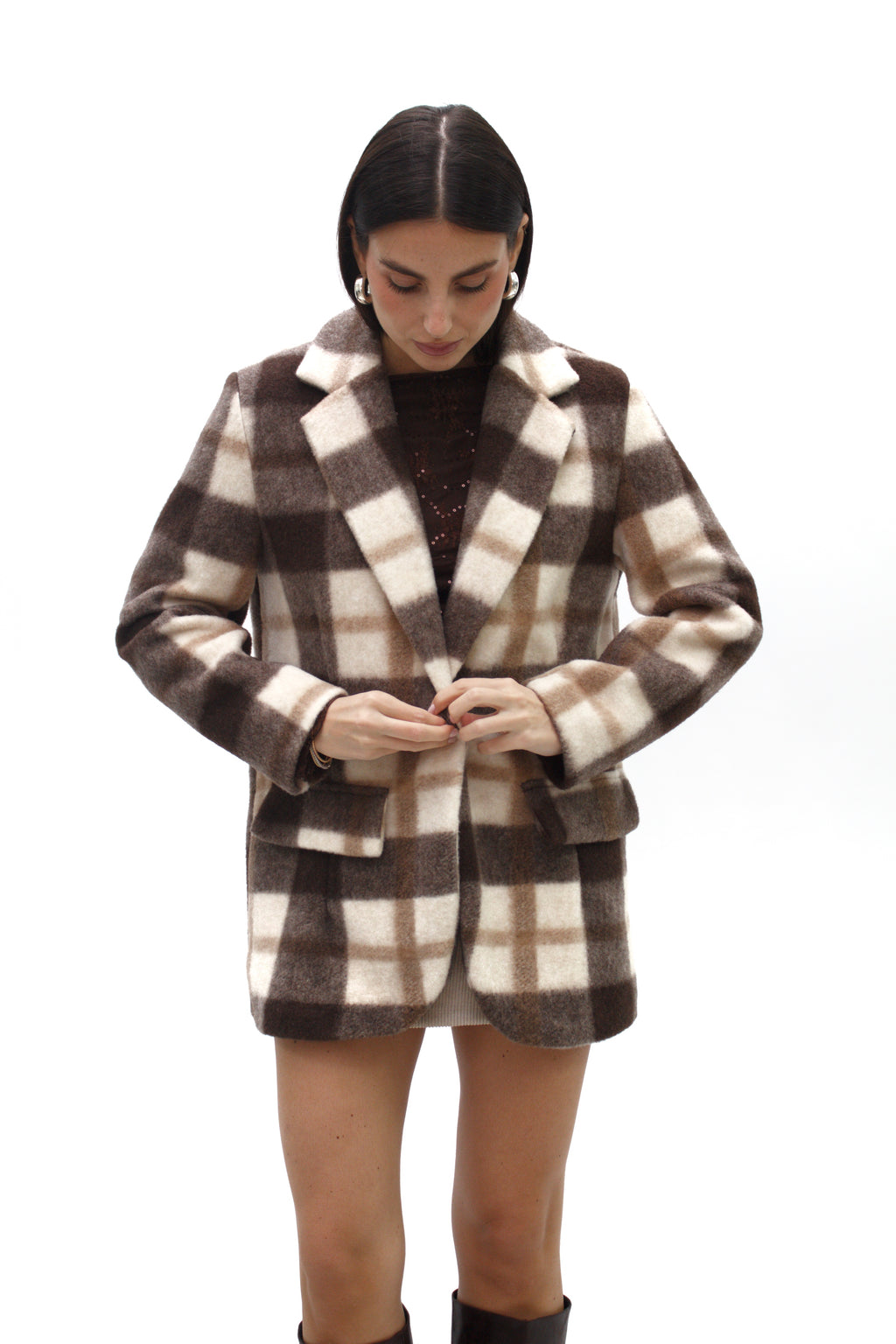 Blazer in lana cotta